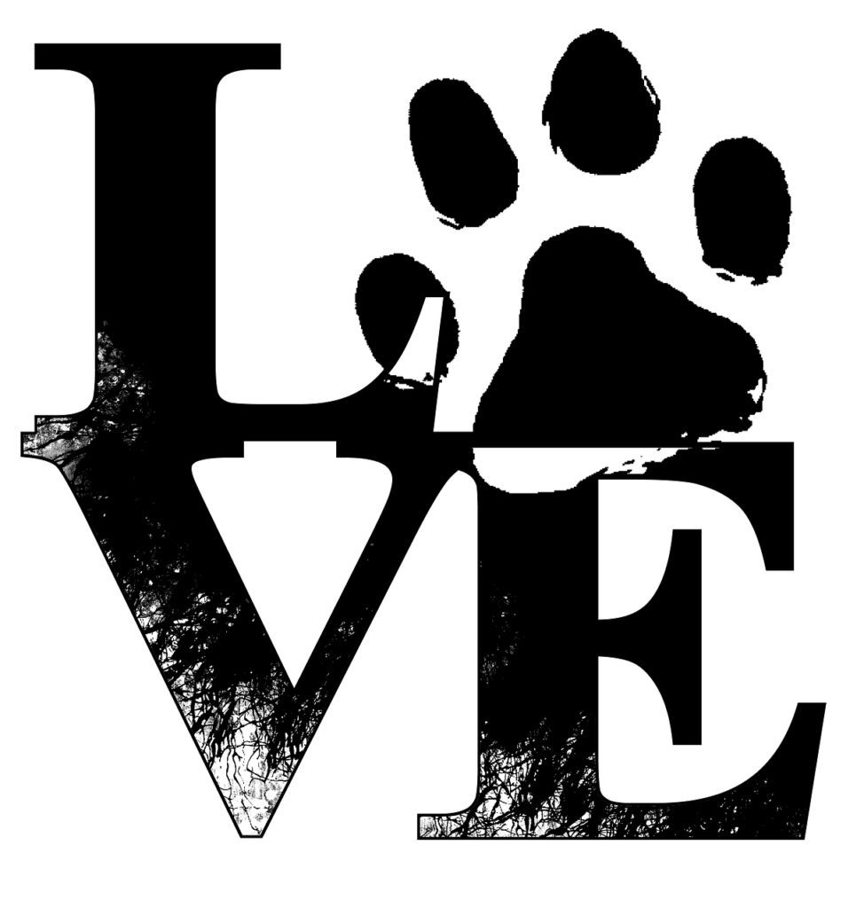 love, dogs, paw print